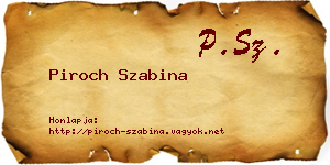 Piroch Szabina névjegykártya